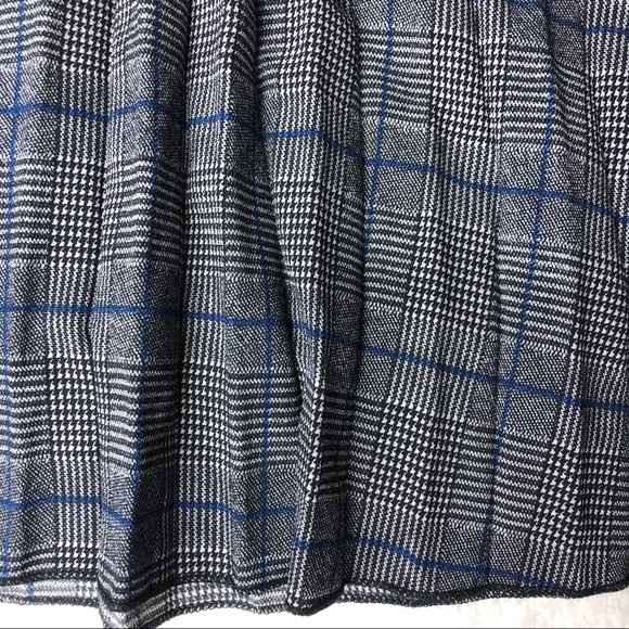 Metro Wear Blue Striped Pleated Midi Full Skirt Size M - Picture 6 of 10